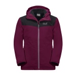 Jack Wolfskin Winter Jacket Snowfrost 3in1 (waterproof and windproof, warm fleece inner jacket) ruby red Kids (164-176)